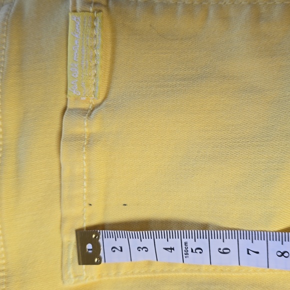 7 For All Mankind "High Waist Ankle Skinny" Jeans Vivid Yellow Women's Size 26 - Picture 10 of 13